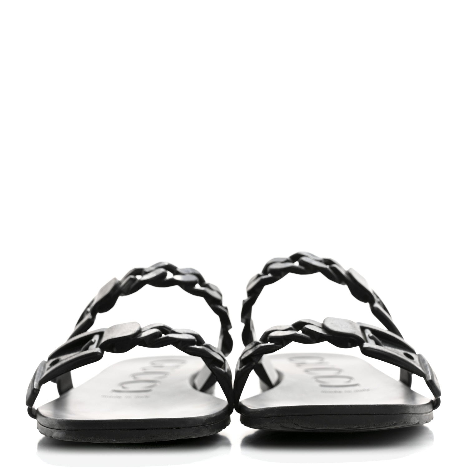 Gucci Rubber Womens Slide Sandals 38 Black 3 of 12