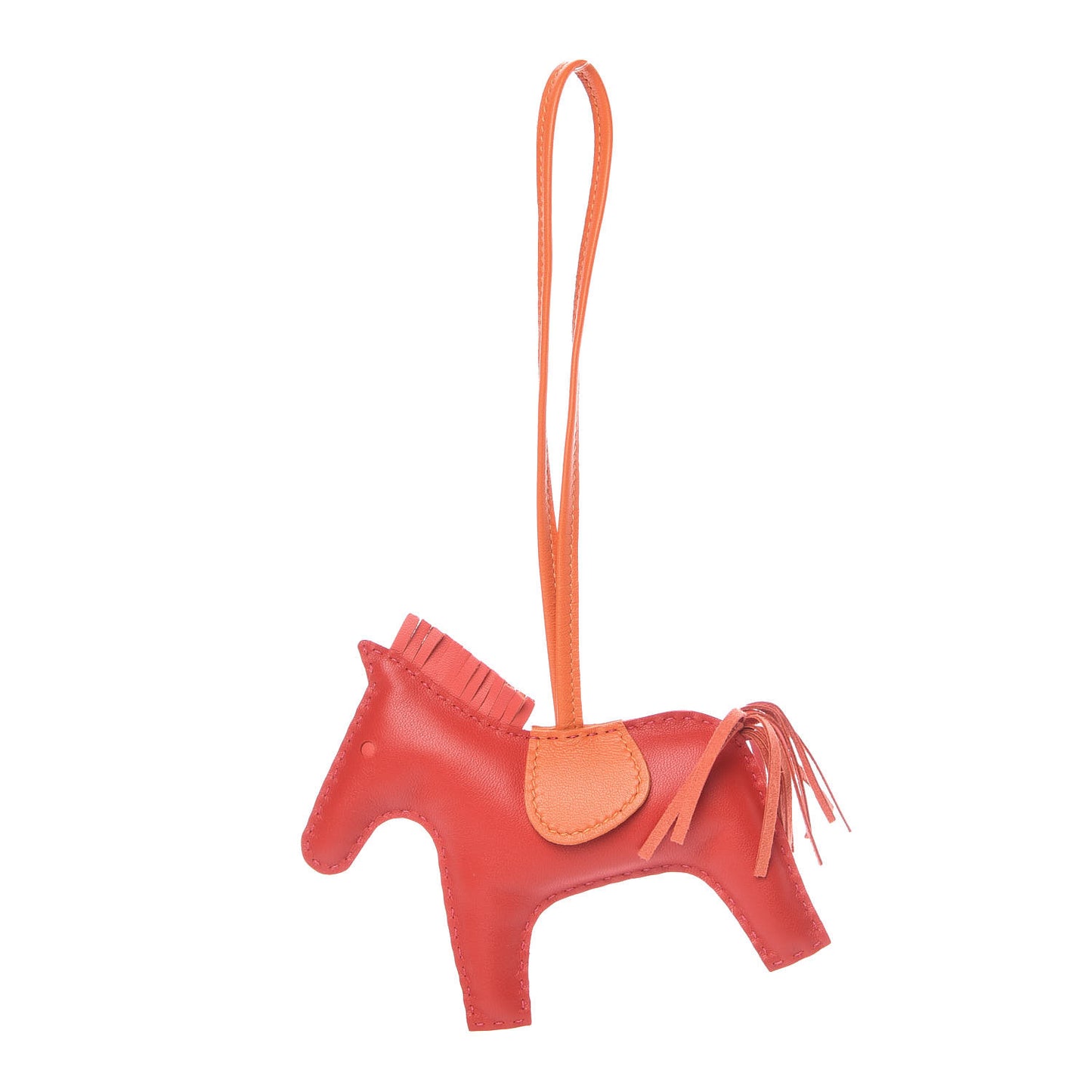 Milo Lambskin Grigri Rodeo Horse Bag Charm MM Rouge Rose Indien Jaipur Feu
