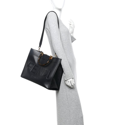 Fendi Vitello King Plexiglass Medium Fendi Sunshine Shopper Tote Black 2 of 9