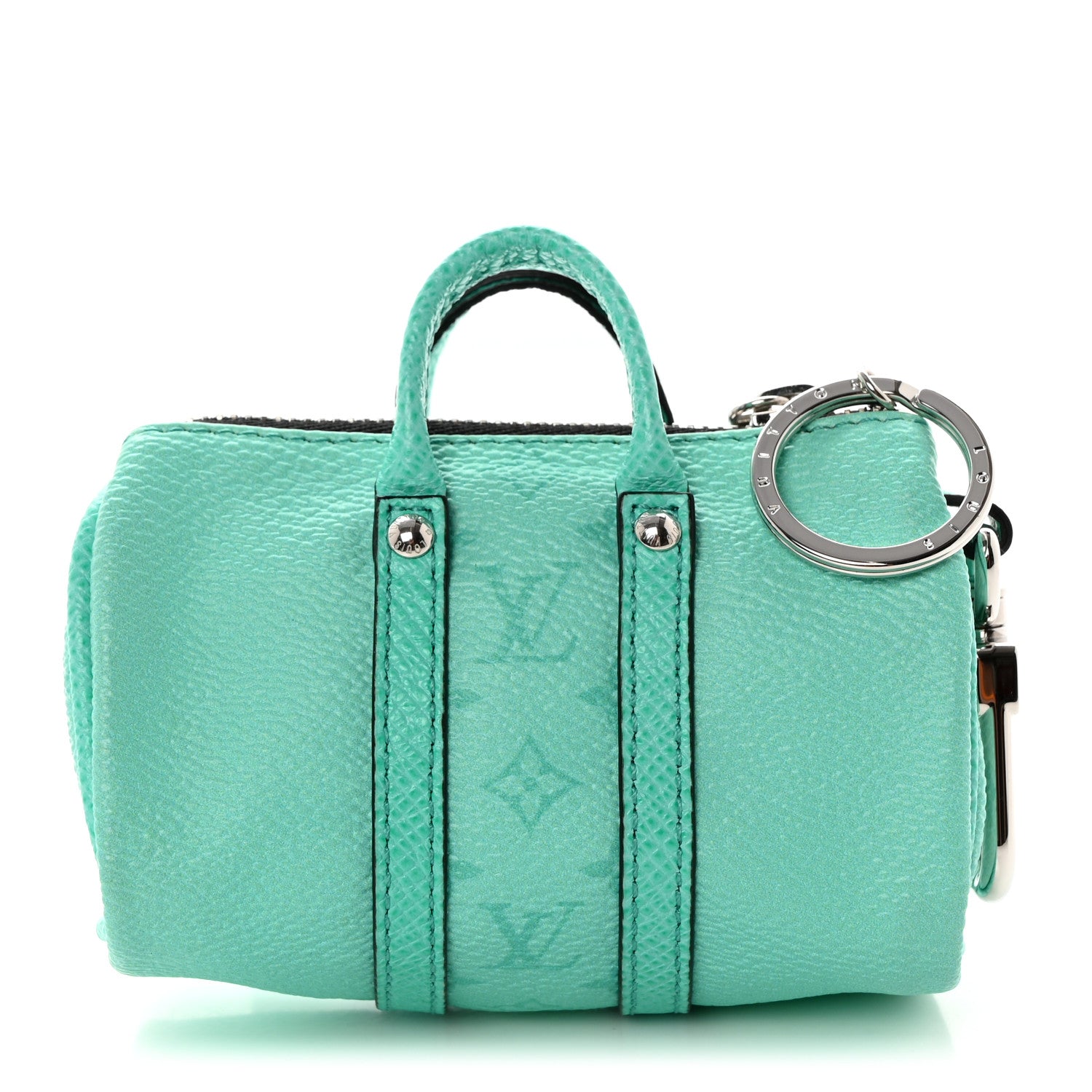 Louis Vuitton Monogram Mini Keepall Bag Charm Key Holder Turquoise 1 of 7