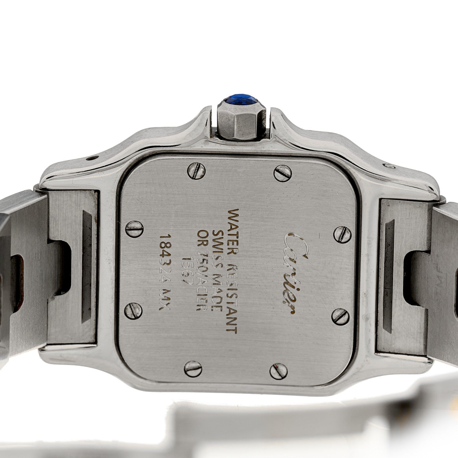 Cartier Stainless Steel 18K Yellow Gold 24mm Santos De Cartier Galbee Quartz Watch 4 of 5