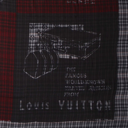 Louis Vuitton Mens Fleece Wool Silk Trunks Shawl Gris Rouge 1 of 4