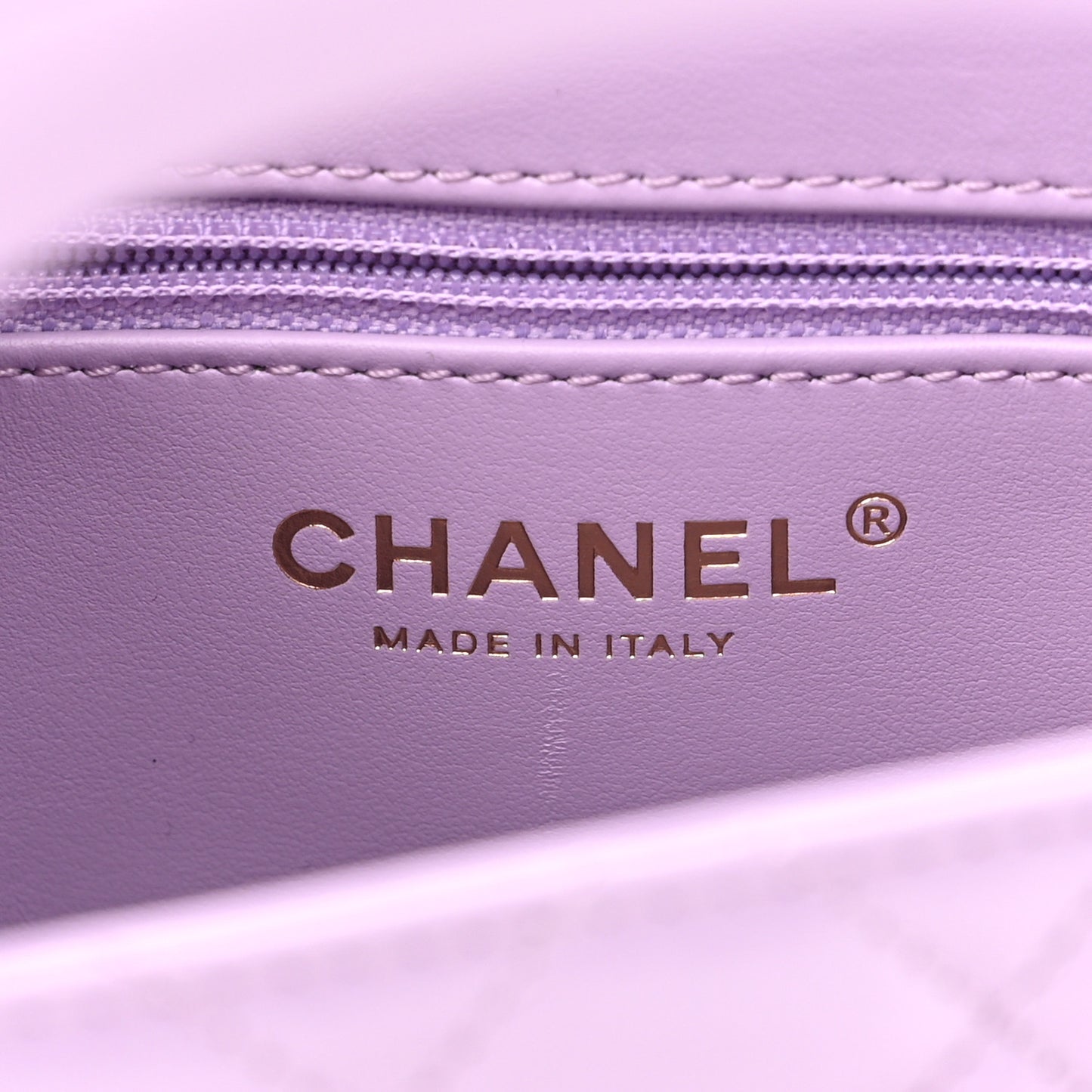Shiny Aged Calfskin Quilted Nano Kelly Shopper Lilac