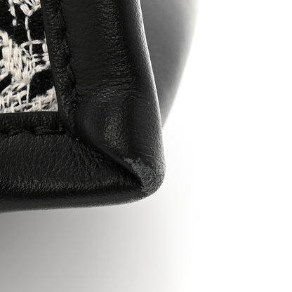 Christian Dior Calfskin Canvas Medium Plan De Paris Book Tote With Strap Black White 12 of 15