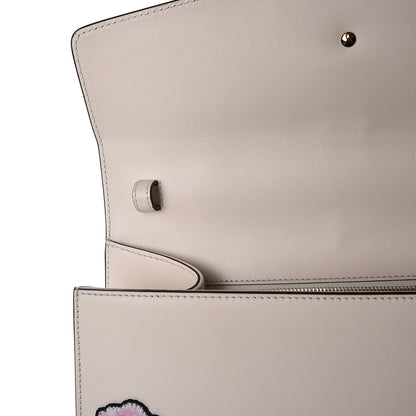 Gucci Calfskin Embroidered Medium Sylvie Top Handle Bag White 13 of 21