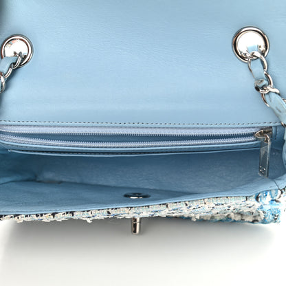Chanel Tweed Braid Mini Flap Blue White 7 of 9