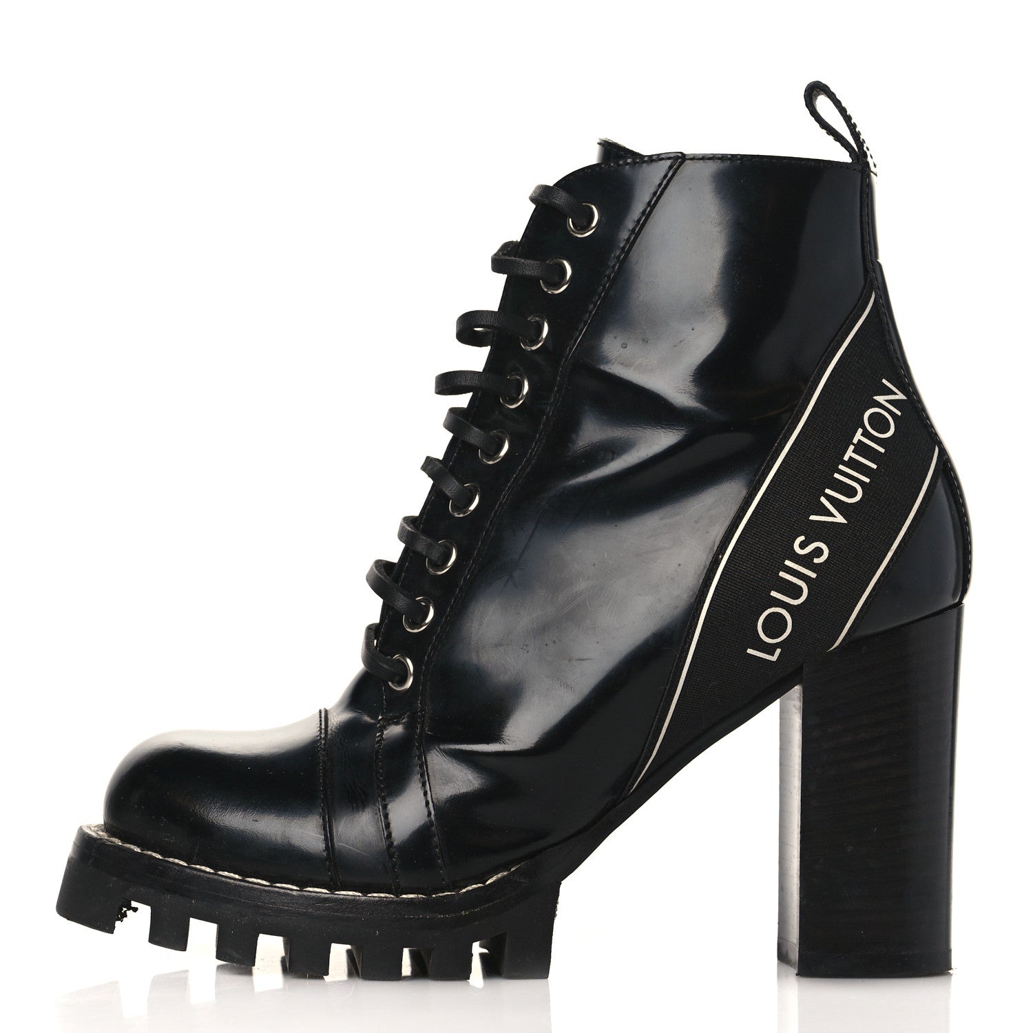 Louis Vuitton Glazed Calfskin Star Trail Ankle Boots 36.5 Black 1 of 10