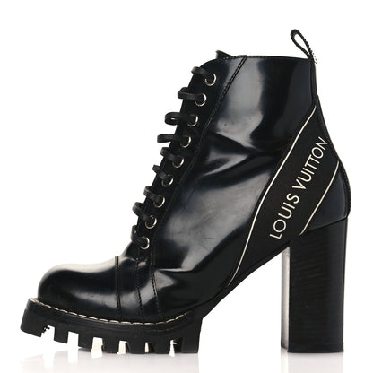 Louis Vuitton Glazed Calfskin Star Trail Ankle Boots 36.5 Black 1 of 10