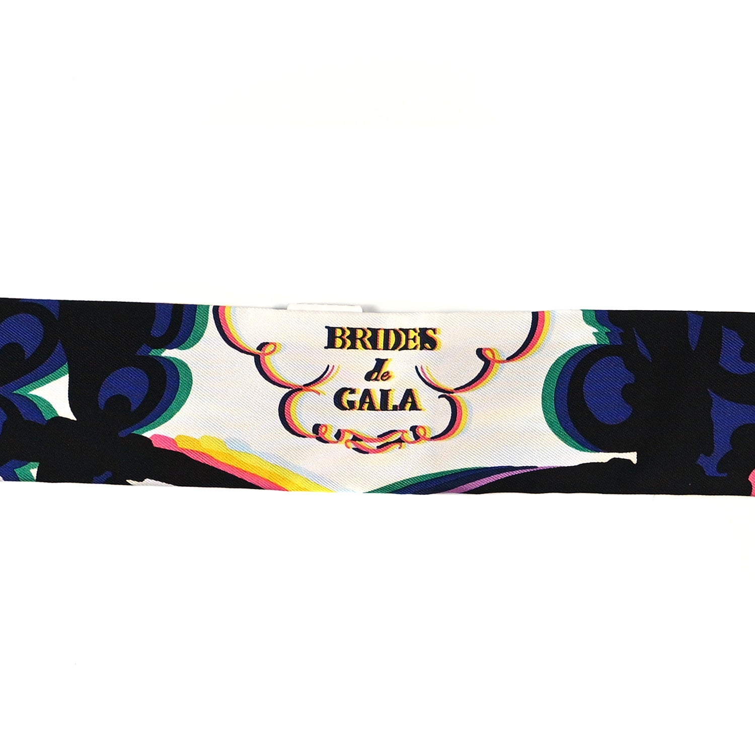 Hermes Silk Brides De Gala Shadow Twilly Black Jaune Multicolor 3 of 4