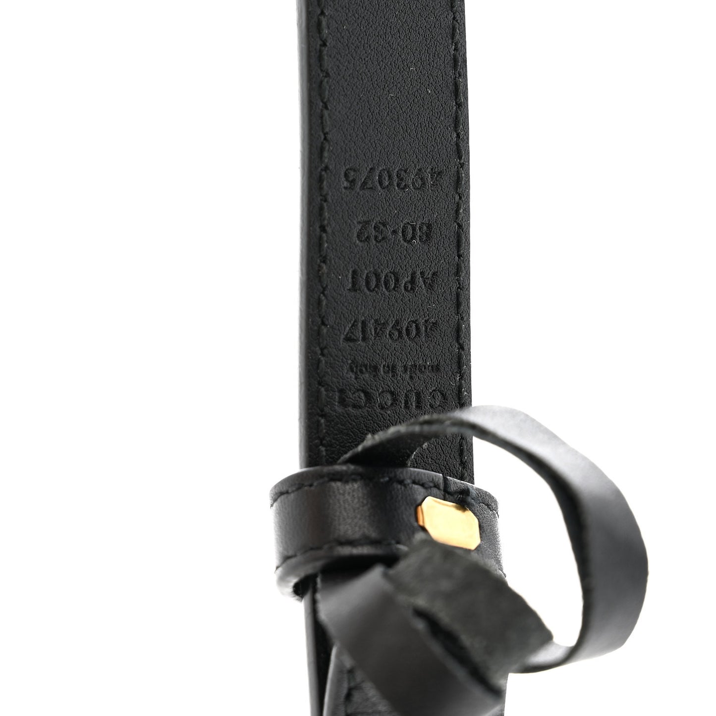 Calfskin Double G 20mm Belt 80 32 Black