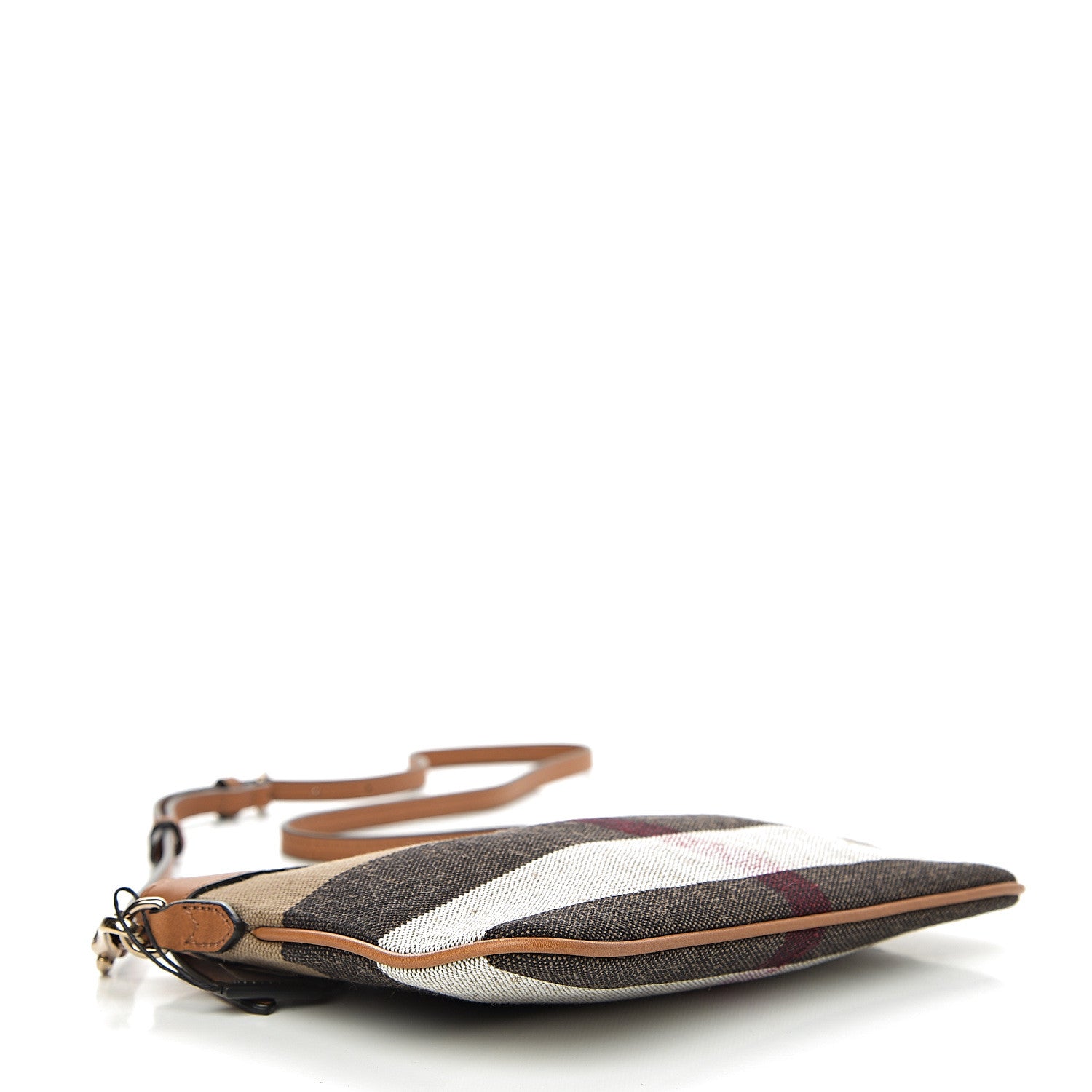 Burberry Mega Check Peyton Crossbody Clutch Bag Saddle Brown 3 of 10