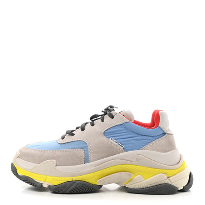 Balenciaga Nylon Suede Womens Triple S 2.0 Sneakers 42 Gris Bleu Rouge 1 of 8