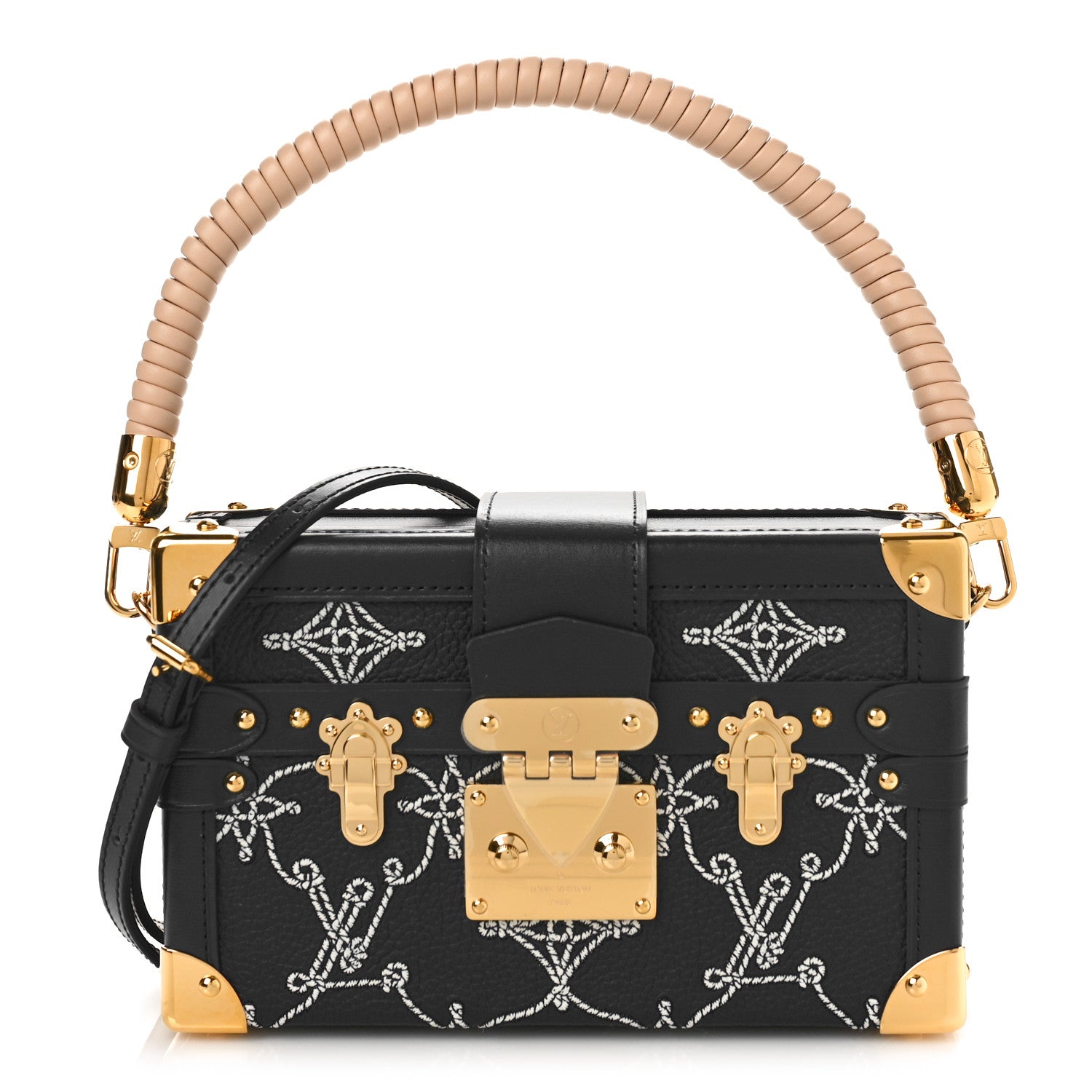 Louis Vuitton Calfskin Nautical Monogram Petite Malle Navy Blue 1 of 8