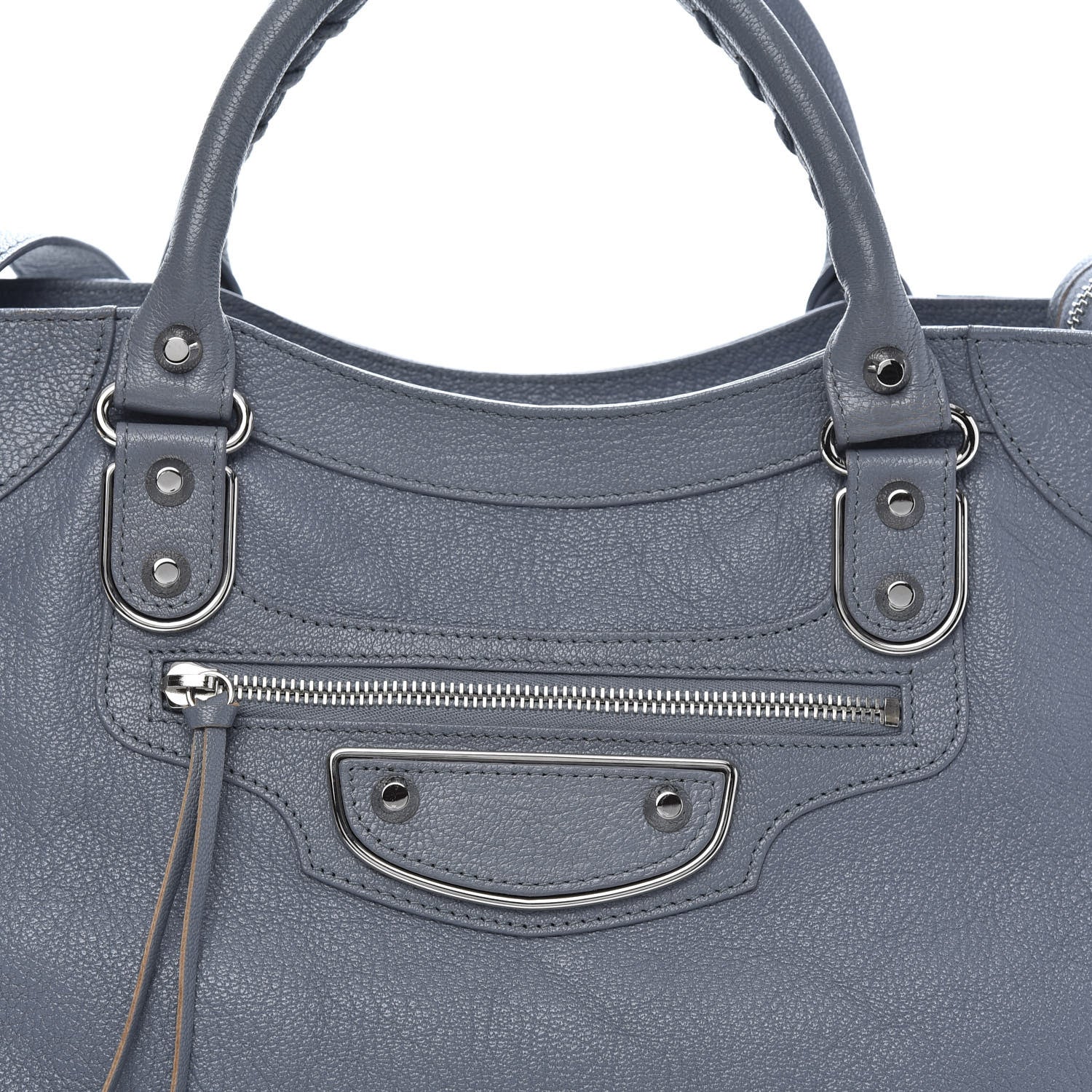 Balenciaga Chevre Silver Metallic Edge Hardware Velo Bleu Acier 12 of 12