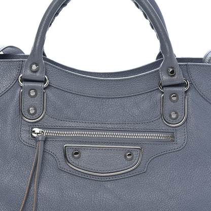 Balenciaga Chevre Silver Metallic Edge Hardware Velo Bleu Acier 12 of 12