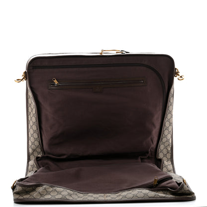 Gucci GG Supreme Monogram Textured Dollar Calfskin Web Ophidia Savoy Garment Bag Beige Ebony New Acero 4 of 11