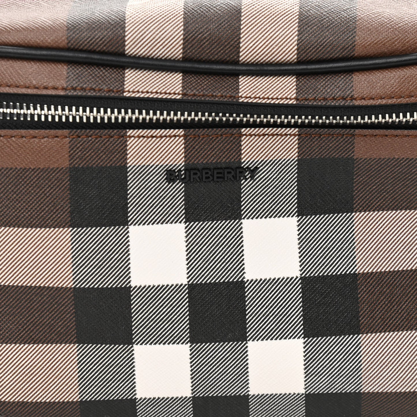 E-canvas Check Bum Bag Dark Birch Brown