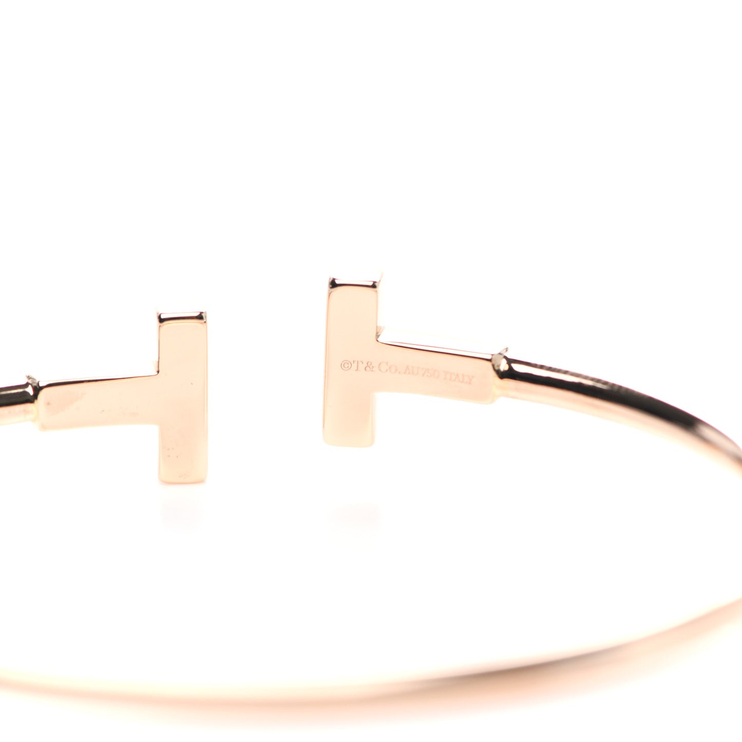 18K Rose Gold Diamond T Wire Bracelet
