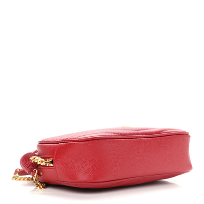 Saint Laurent Grain De Poudre Matelasse Monogram Mini Lou Camera Bag Eros Red 4 of 9