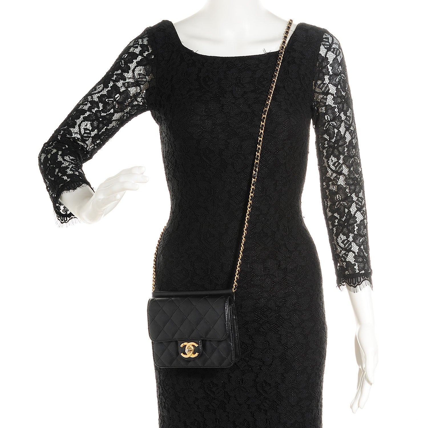Chanel Lambskin Quilted Crossing Times Mini Flap Black 2 of 8
