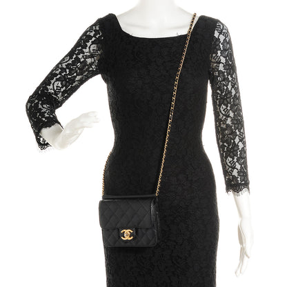 Chanel Lambskin Quilted Crossing Times Mini Flap Black 2 of 8