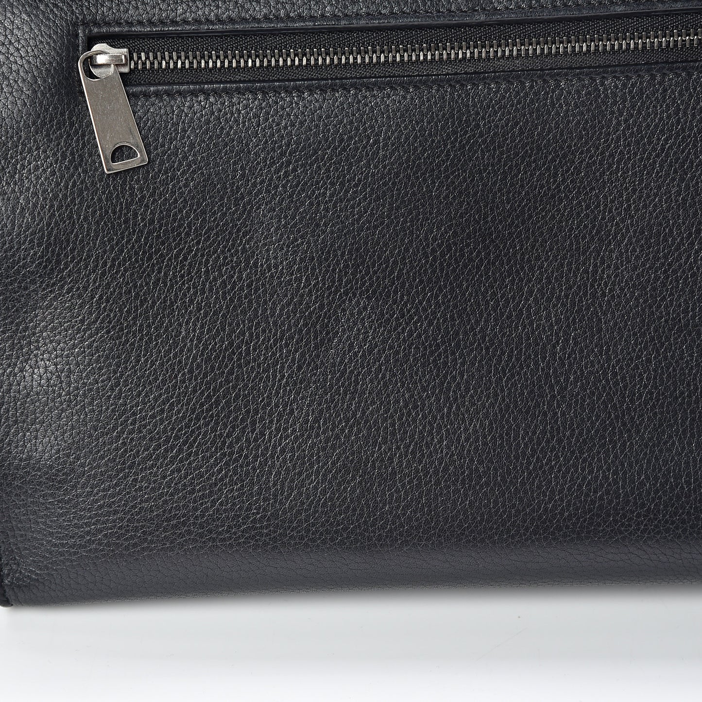 Drummed Calfskin Suede Small Trapeze Black