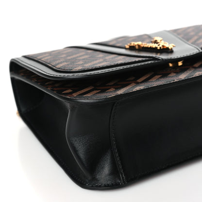 Versace Coated Canvas La Greca Signature Shoulder Bag Black 8 of 9