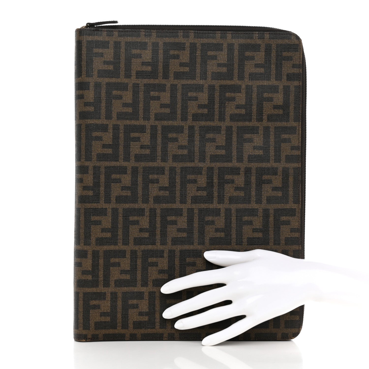 Fendi Zucca Spalmati Zip Around Document Holder Tobacco 2 of 11
