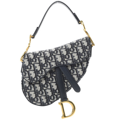 Christian Dior Oblique Mini Saddle Bag Blue 1 of 11