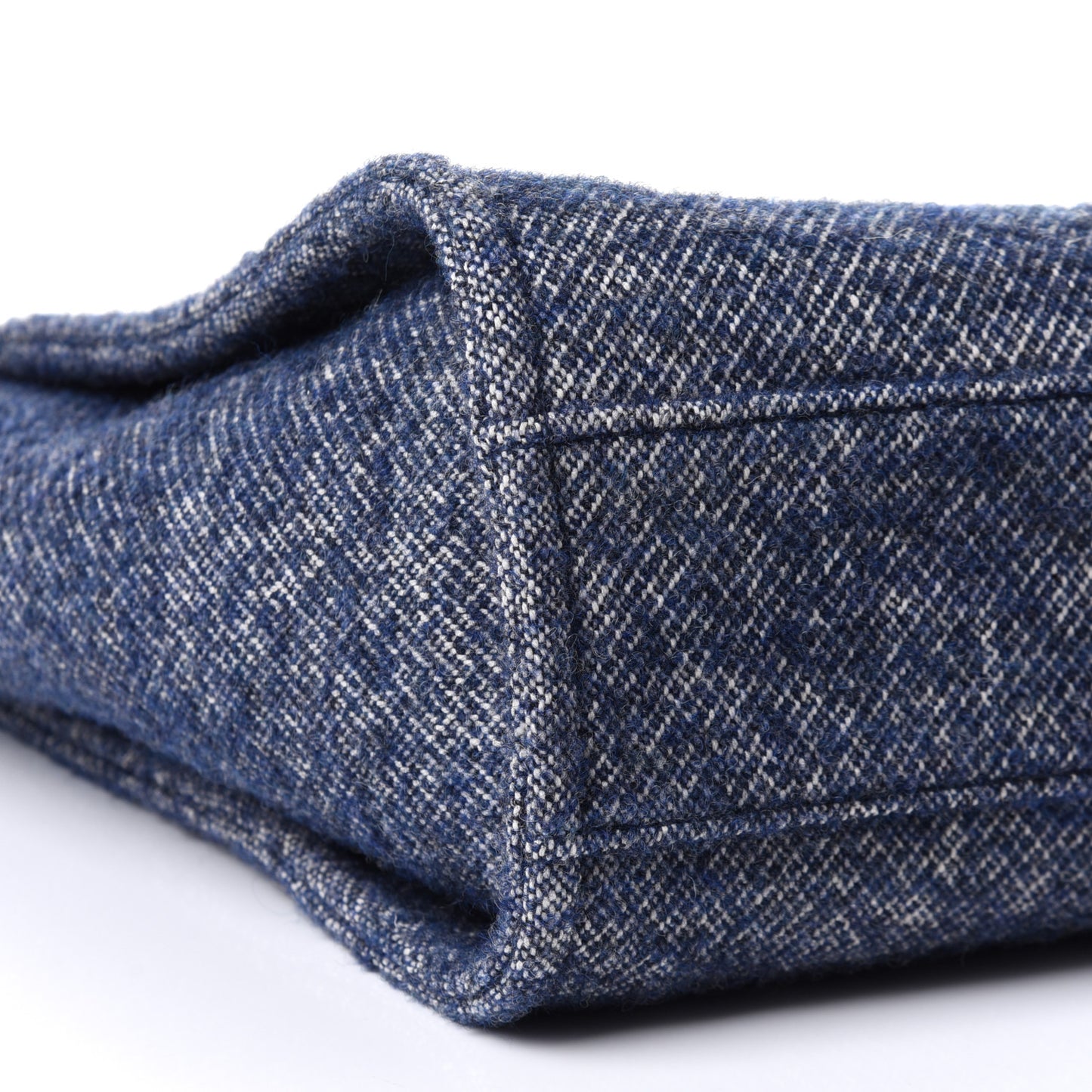 Mixed Fibers Calfskin Small Deauville Tote Blue