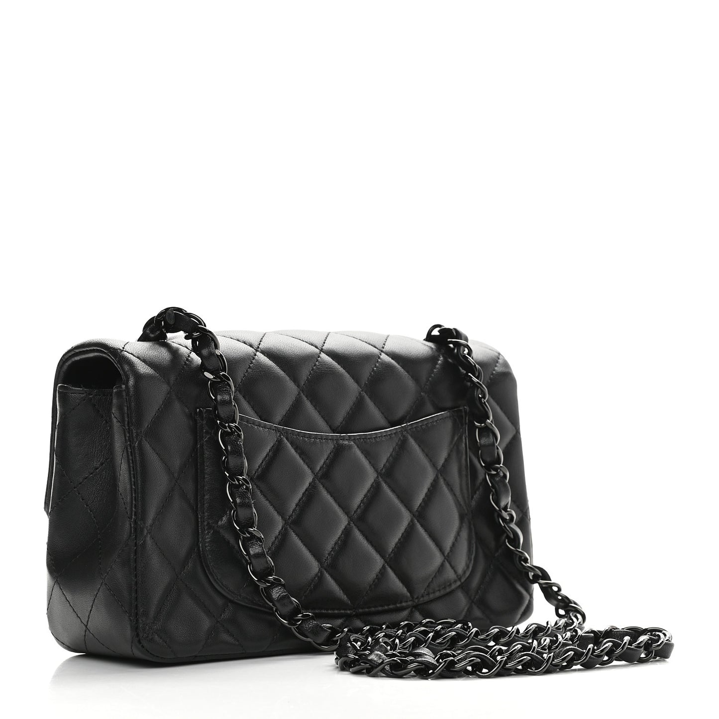 Lambskin Quilted Mini Rectangular Flap So Black