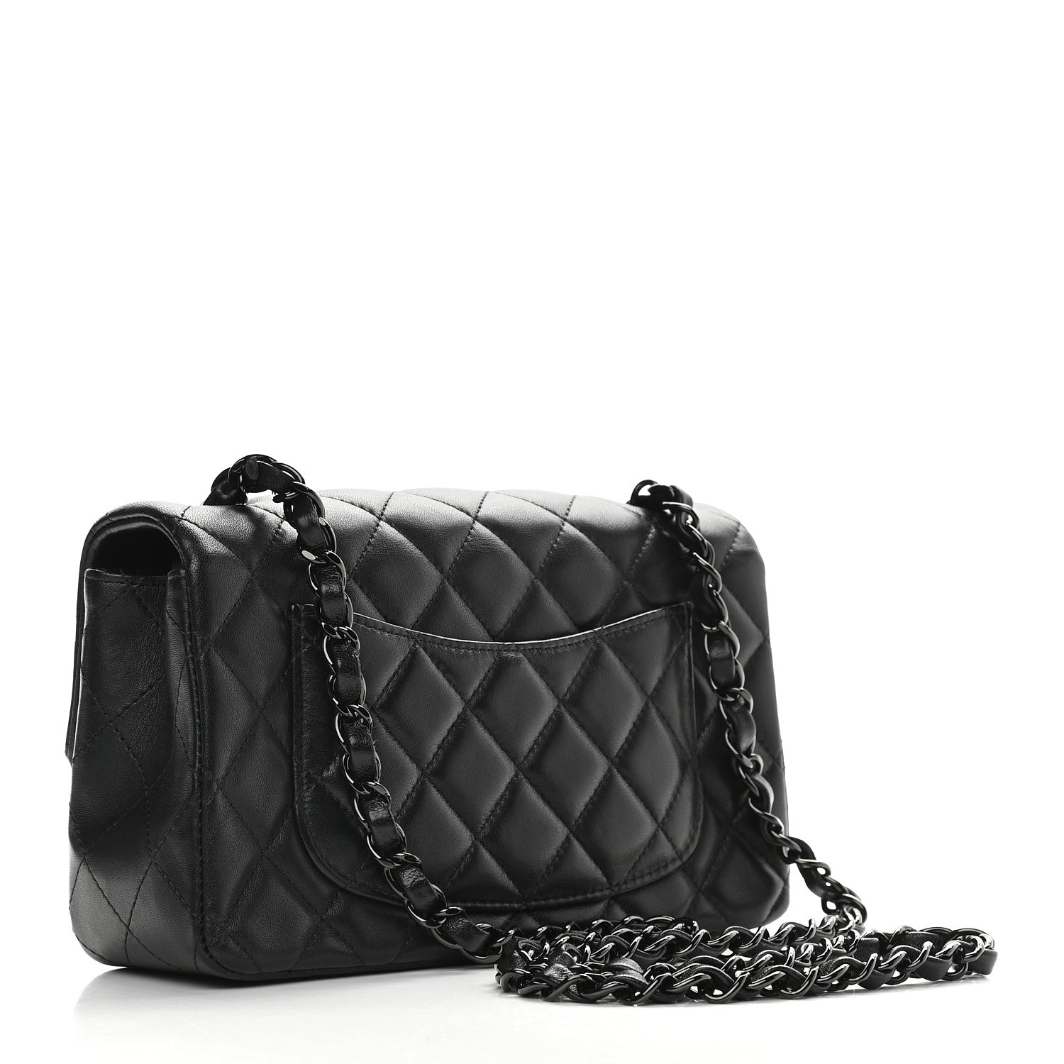 Chanel Lambskin Quilted Mini Rectangular Flap So Black 3 of 9