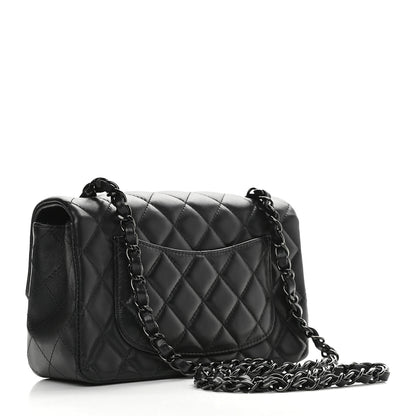 Chanel Lambskin Quilted Mini Rectangular Flap So Black 3 of 9