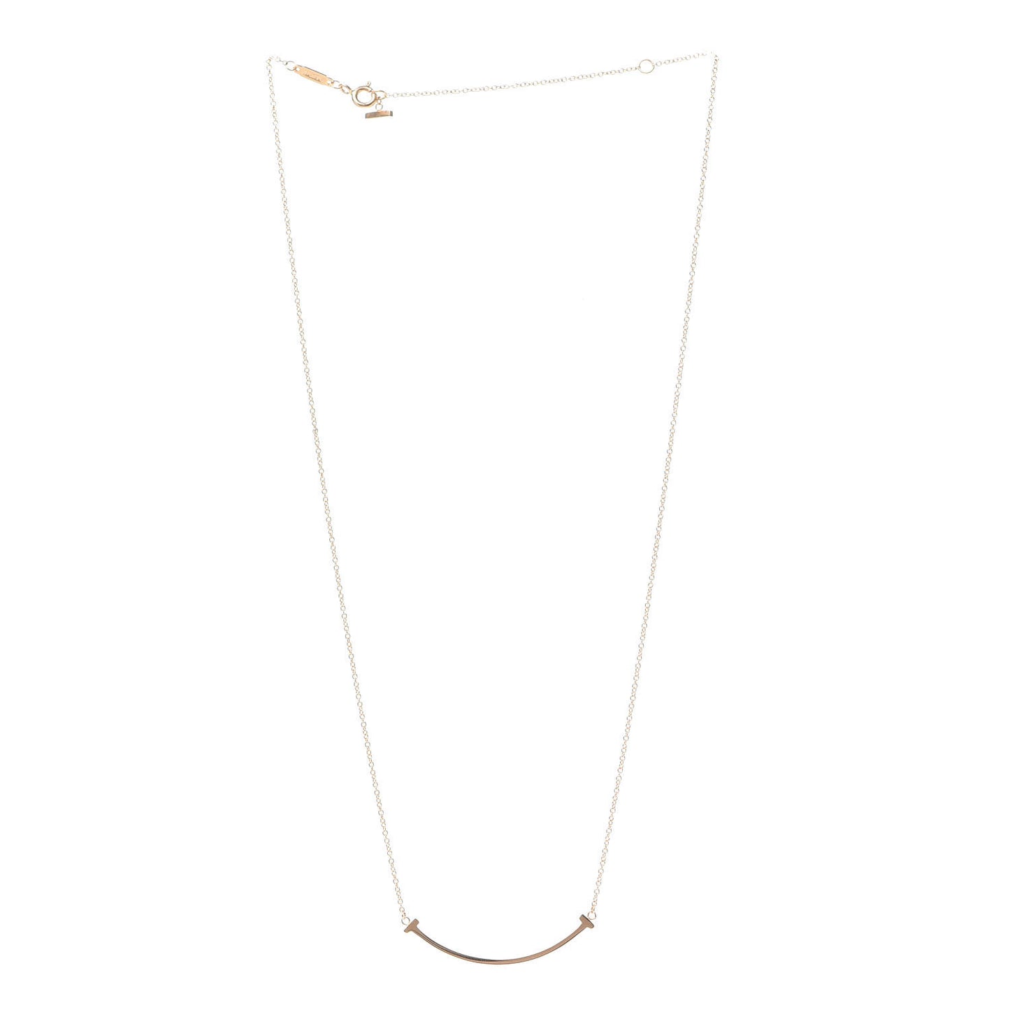 18K Rose Gold Small T Smile Pendant Necklace