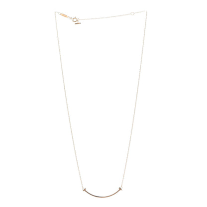 Tiffany 18K Rose Gold Small T Smile Pendant Necklace 3 of 7