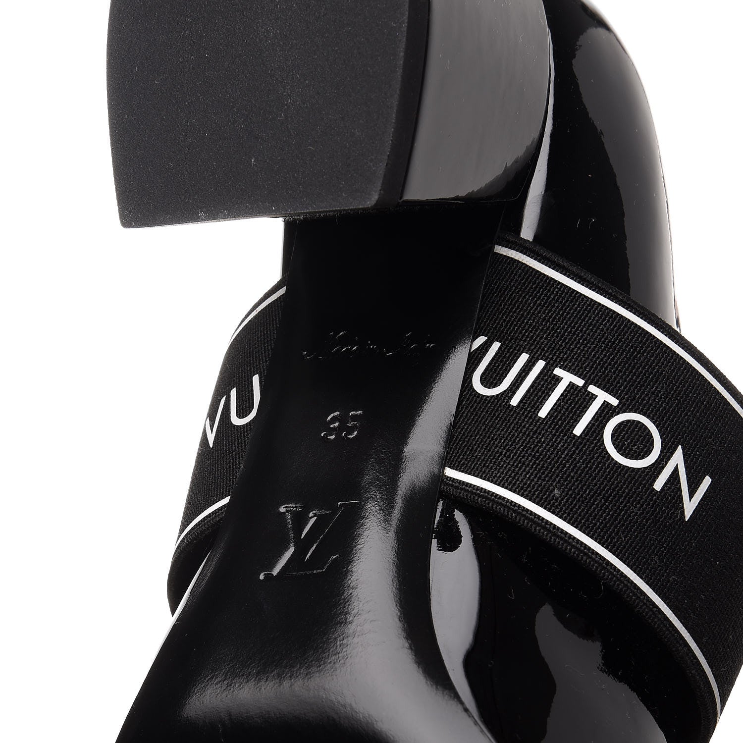 Louis Vuitton Patent Uncover Pumps 35 Black 7 of 9