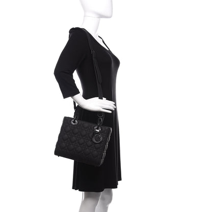 Christian Dior Ultra Matte Calfskin Cannage Medium Lady Dior Black 2 of 11
