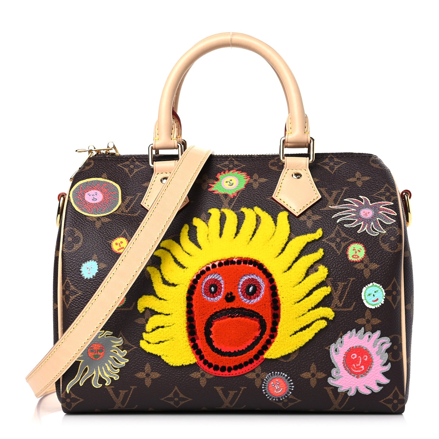 LV X YK Monogram Embroidered My Eternal Soul Speedy Bandouliere 25 Multicolor