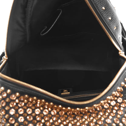 MCM Grainy Lambskin Crystal Studded Medium Stark Backpack Black 6 of 13