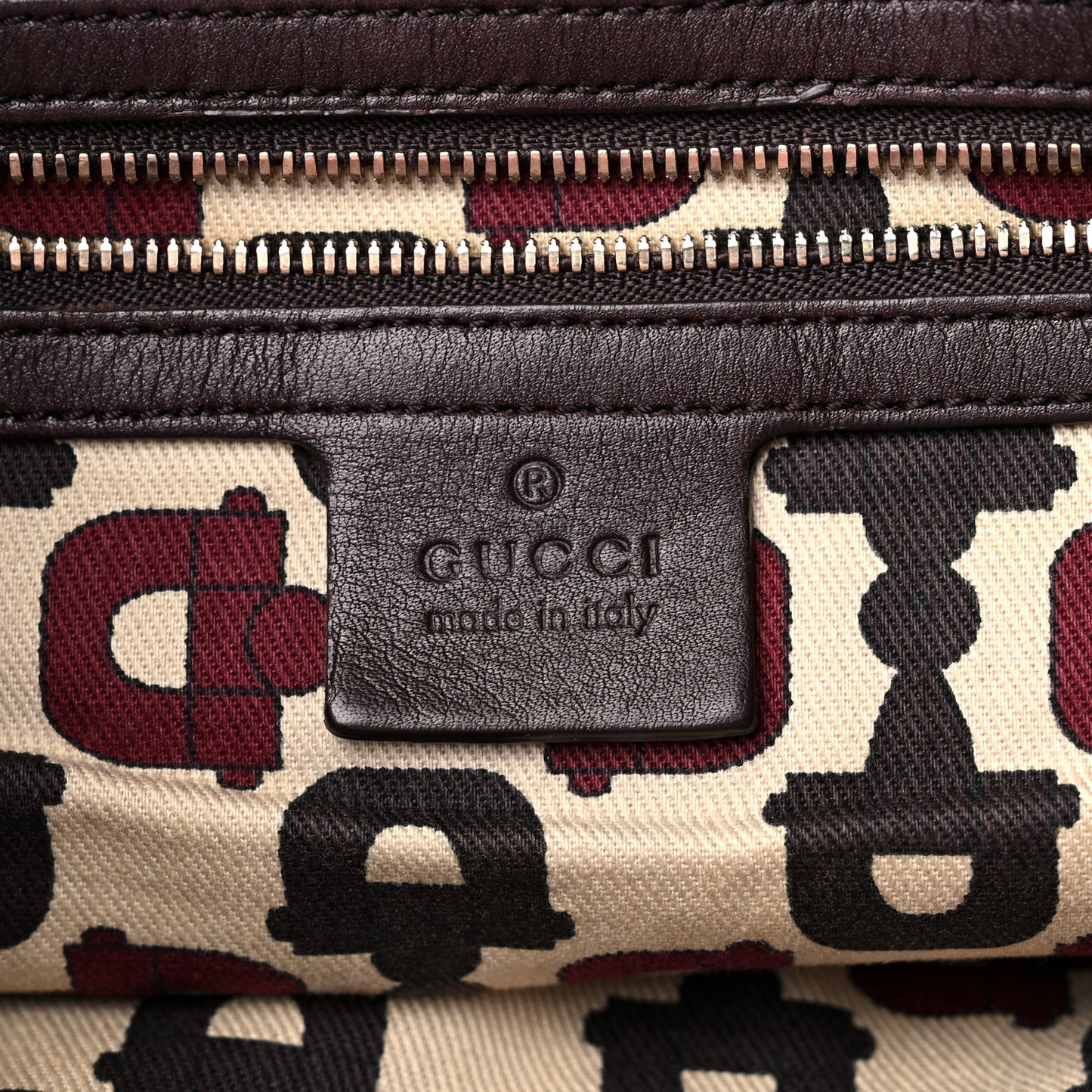 Guccissima Large Biba Hobo Dark Brown