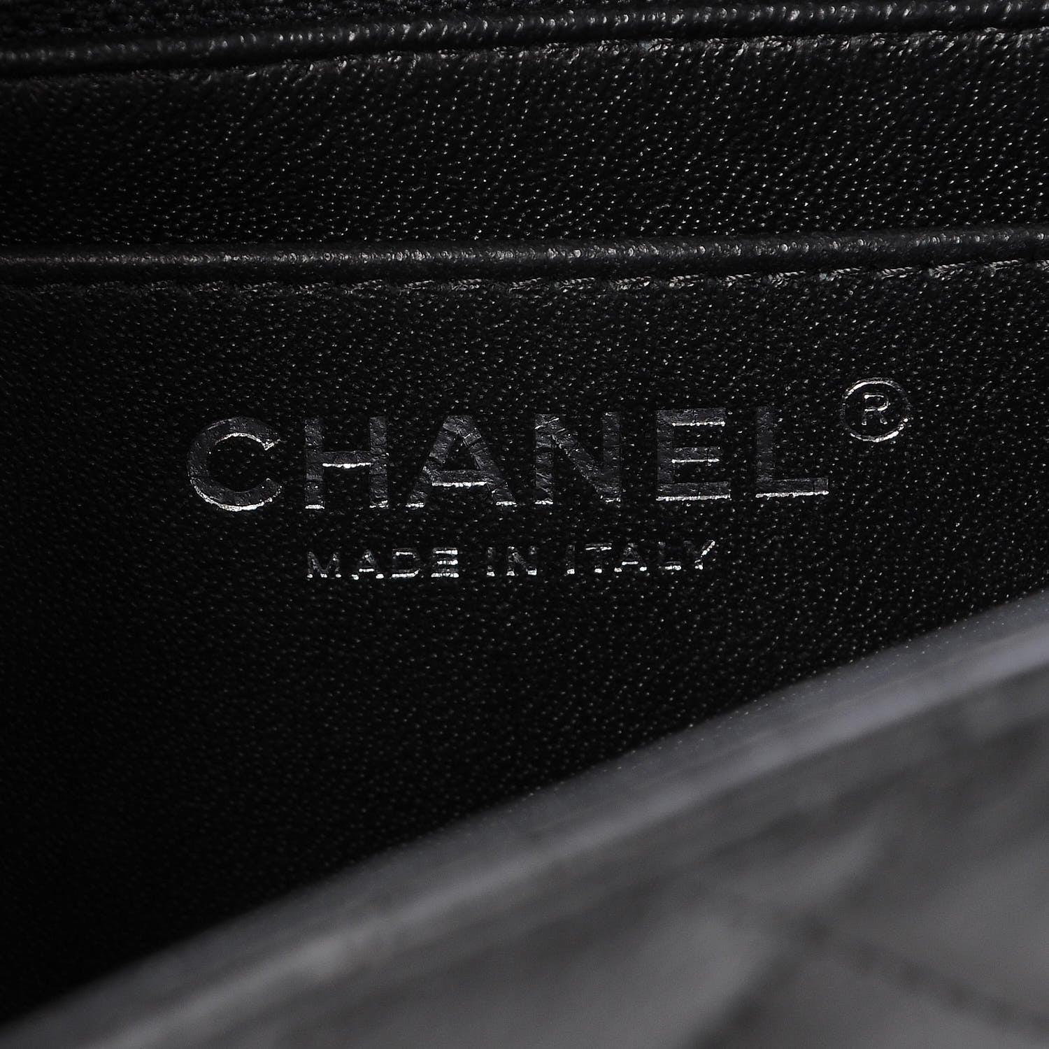 Chanel Crumpled Calfskin Quilted Mini Square Flap So Black 6 of 8