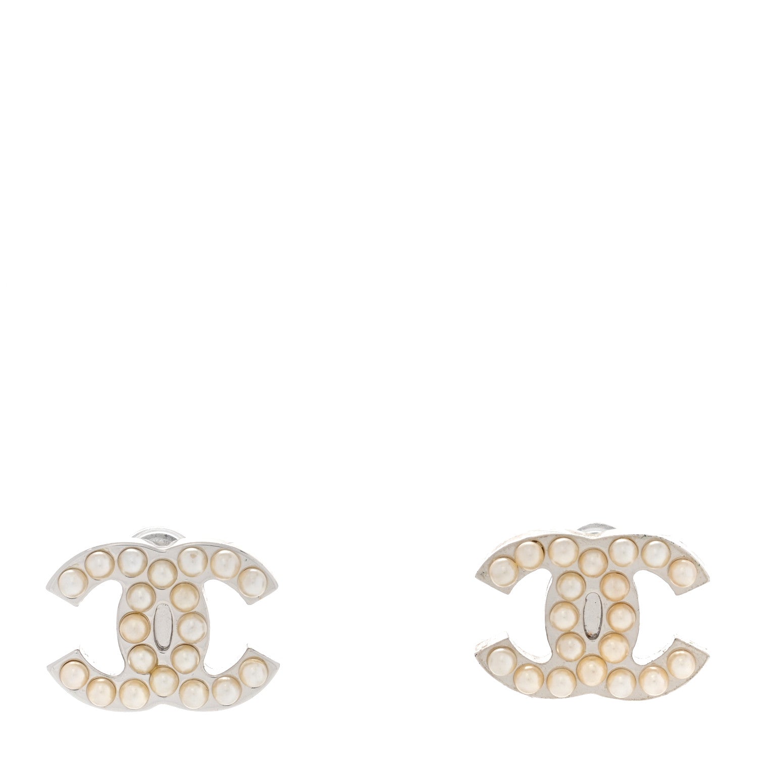 Chanel Pearl CC Earrings Silver 1 of 4