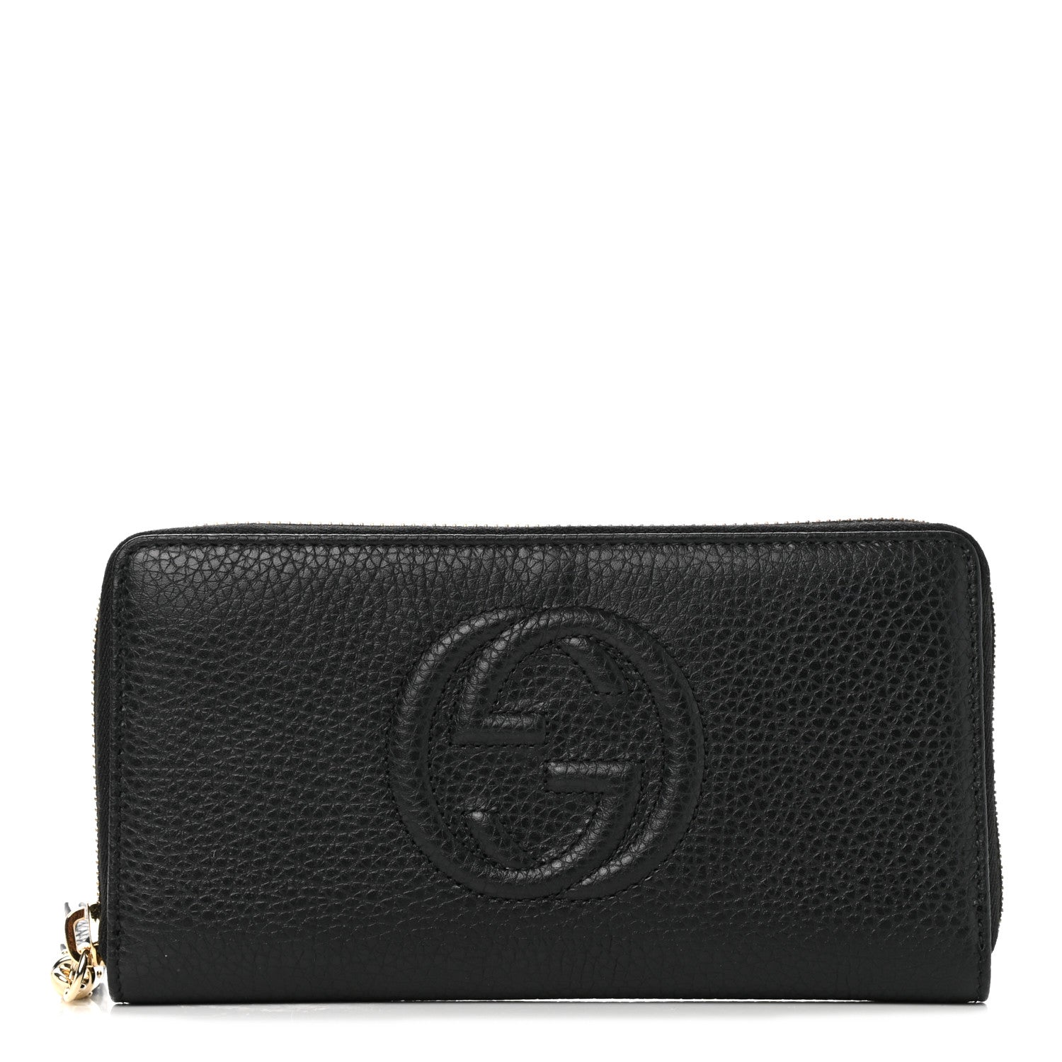 Gucci Pebbled Calfskin Soho Zip Around Wallet Black 1 of 7