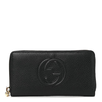 Gucci Pebbled Calfskin Soho Zip Around Wallet Black 1 of 7