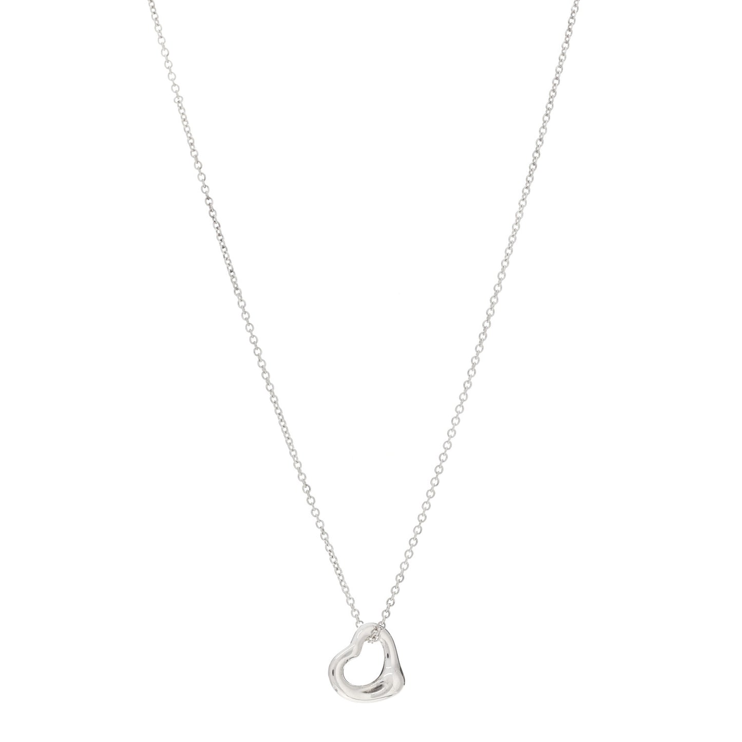 Sterling Silver 11mm Elsa Peretti Open Heart Pendant Necklace
