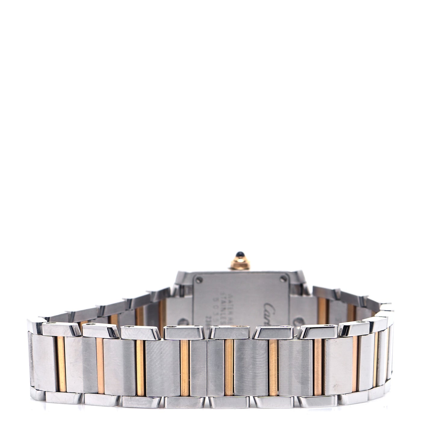 Stainless Steel 18K Pink Gold Mother of Pearl 20mm Tank Francaise Quartz Watch