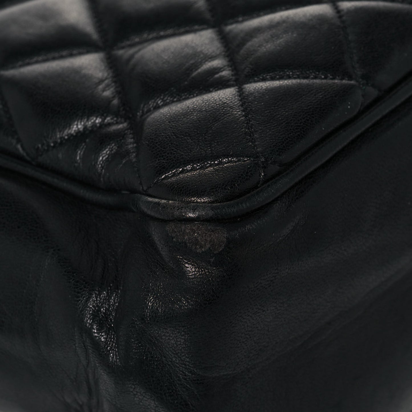Lambskin Quilted Shopping Tote Black
