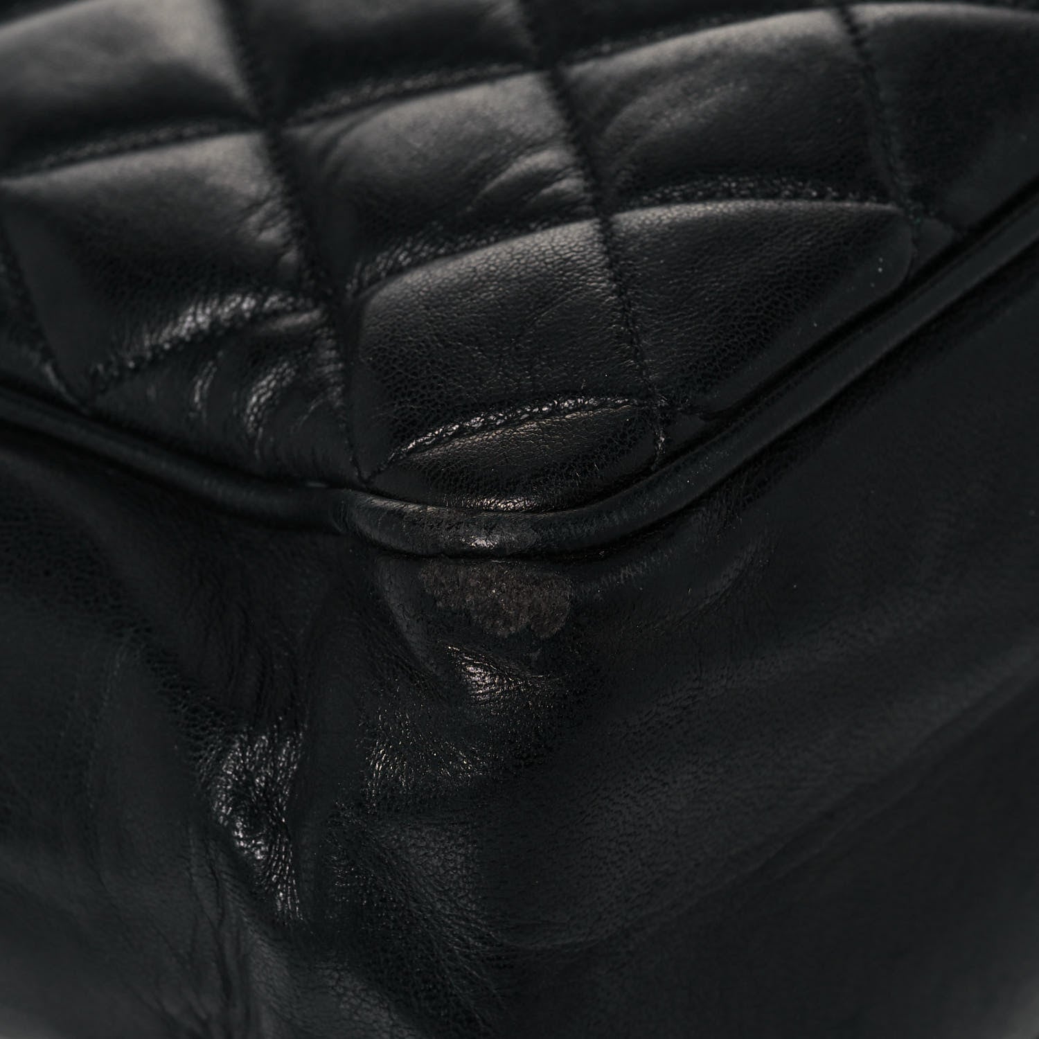 Chanel Lambskin Quilted Shopping Tote Black 10 of 18