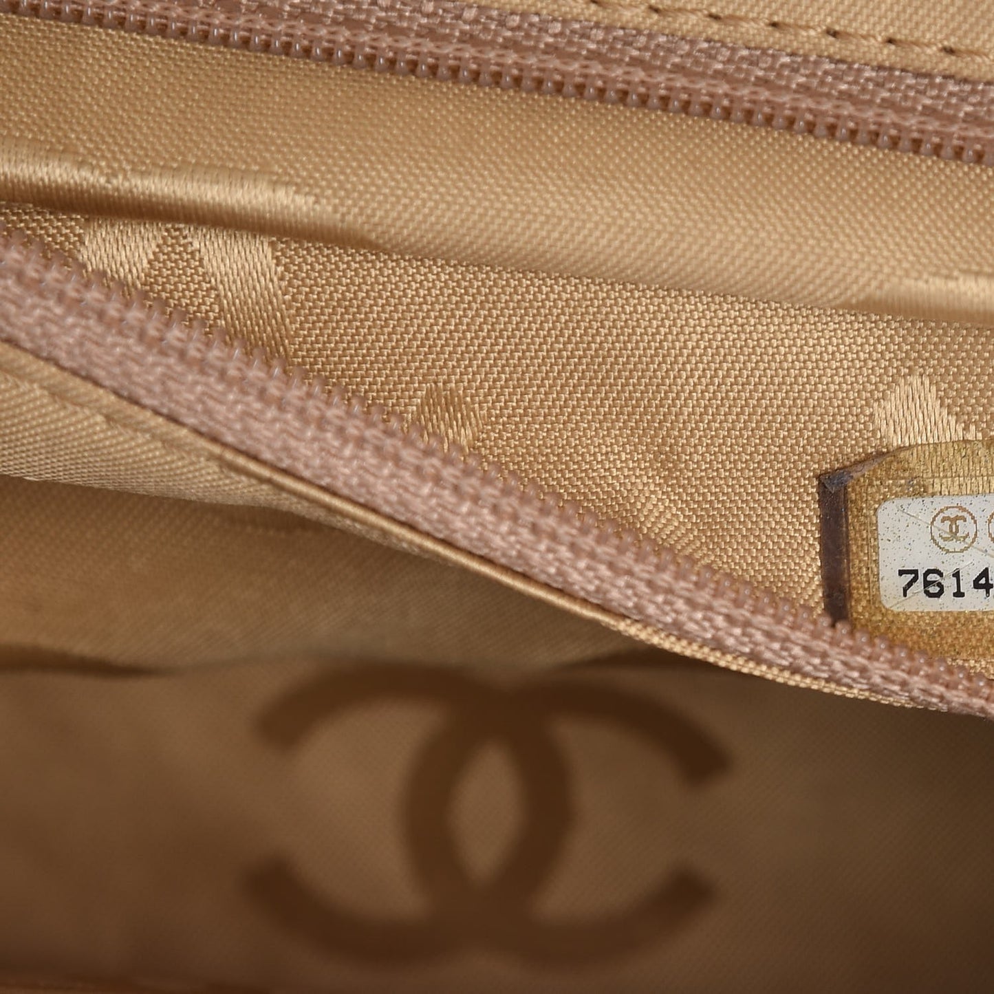 Caviar Square Stitched Medium Flap Beige