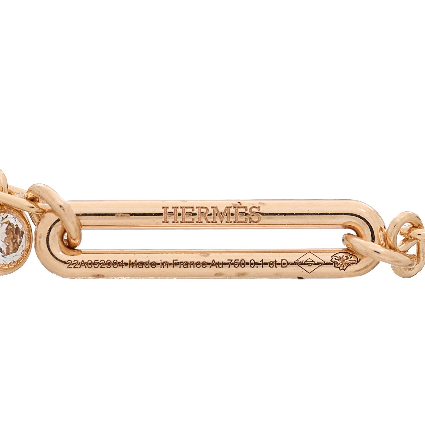 Hermes 18K Rose Gold Diamond Chaos Earrings 4 of 4